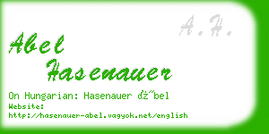 abel hasenauer business card